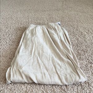 Women's Cream Elastic-Waist linen pants